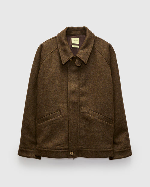 Driver's Jacket in Chocolate Brown Wool
