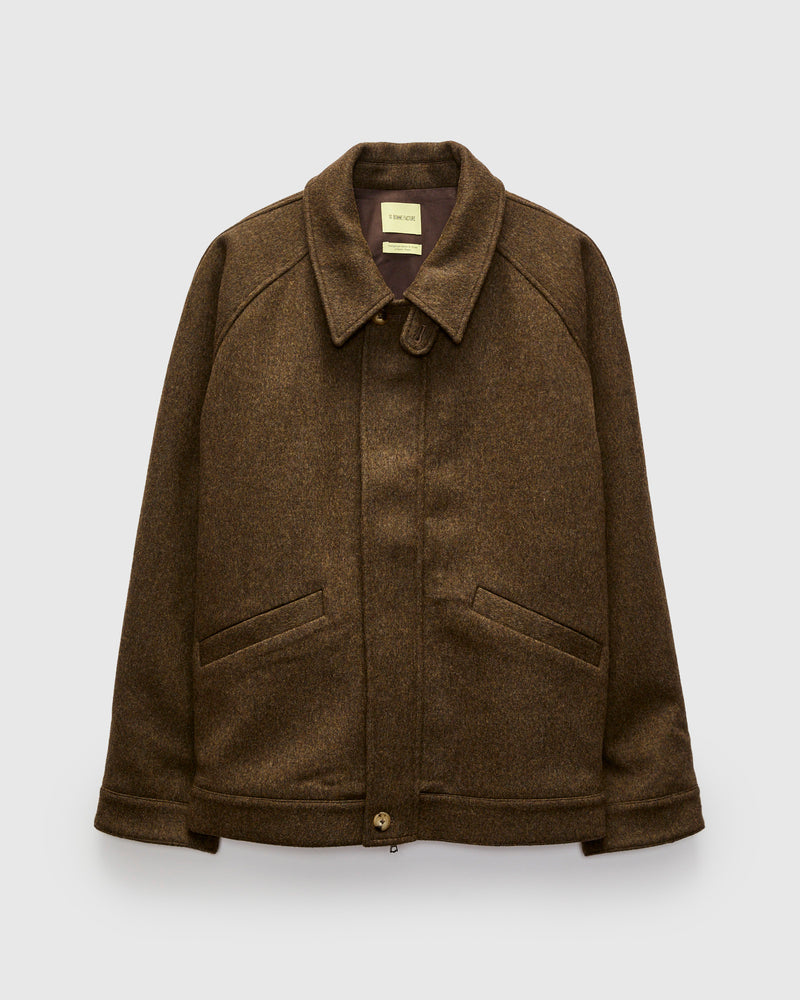 Driver's Jacket in Chocolate Brown Wool