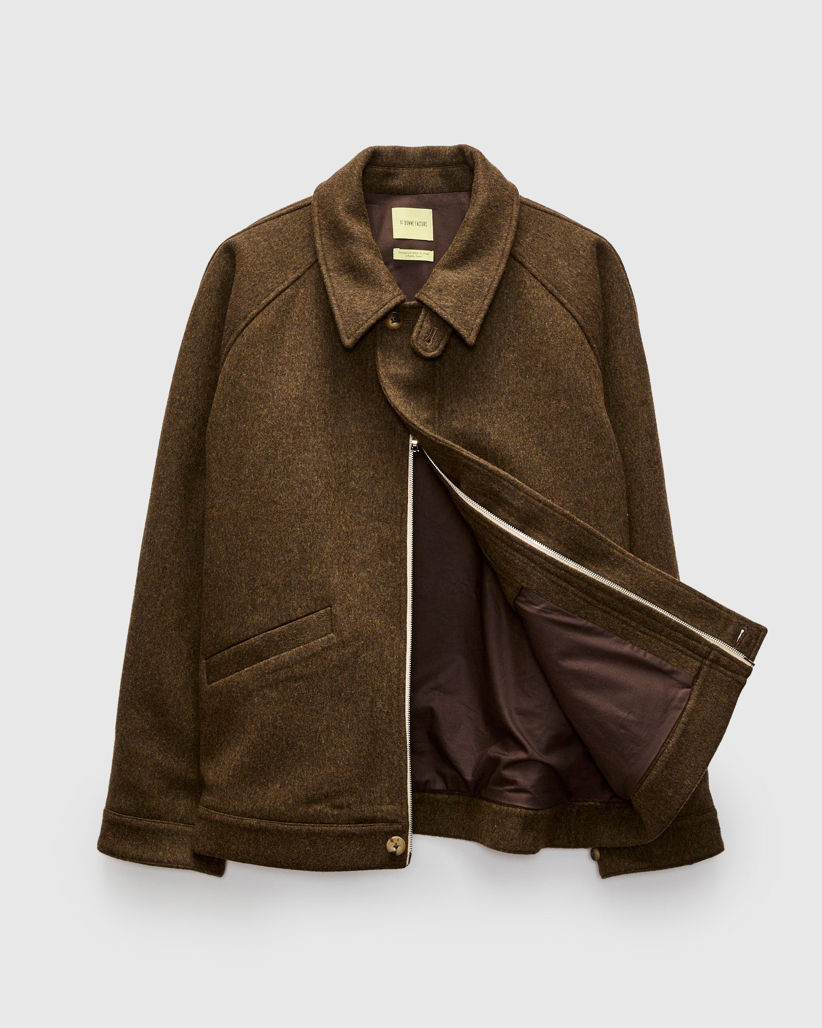 【美品】Blurhms Wool Jacket/DarkBrown Driver's Jacket in Chocolate Brown Wool – Blue Owl Workshop