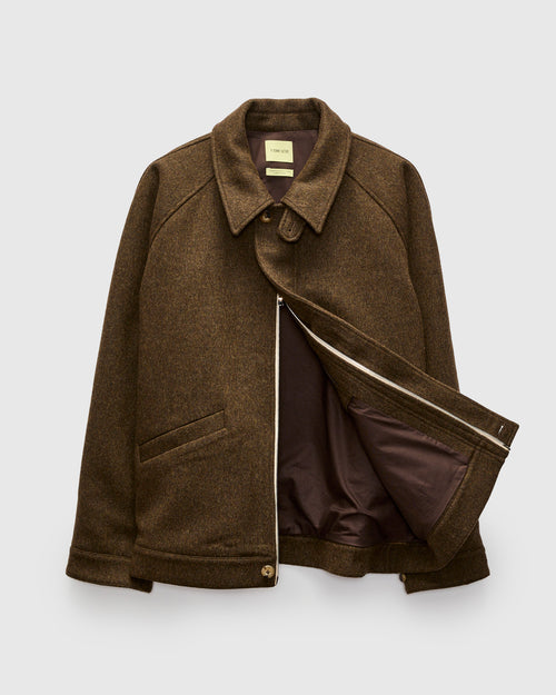 Driver's Jacket in Chocolate Brown Wool