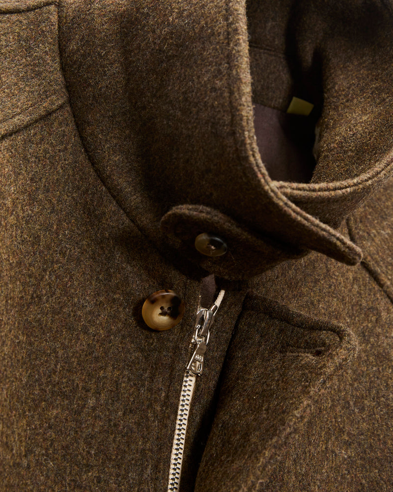 Driver's Jacket in Chocolate Brown Wool