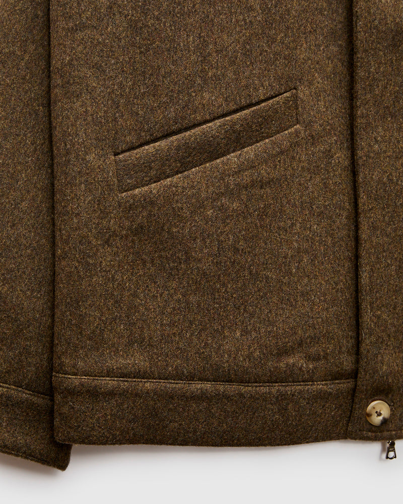 Driver's Jacket in Chocolate Brown Wool