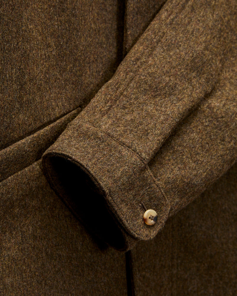 Driver's Jacket in Chocolate Brown Wool