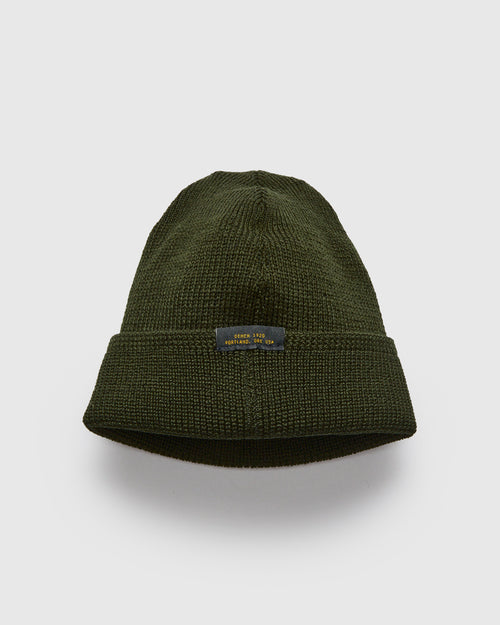 Wool Knit Watch Cap in Loden