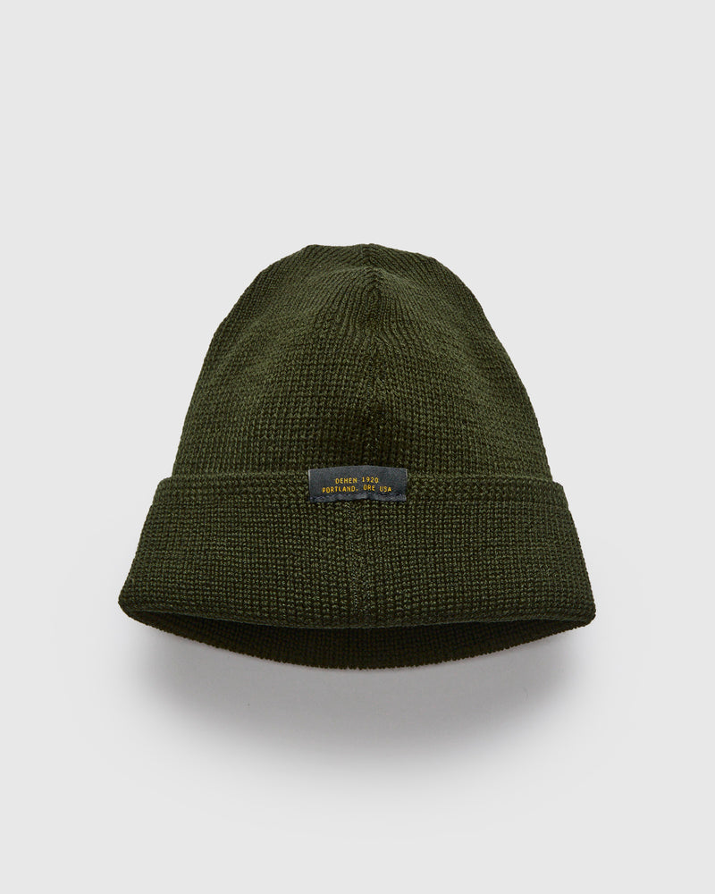 Wool Knit Watch Cap in Loden