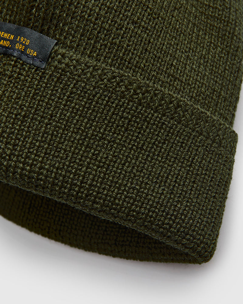 Wool Knit Watch Cap in Loden