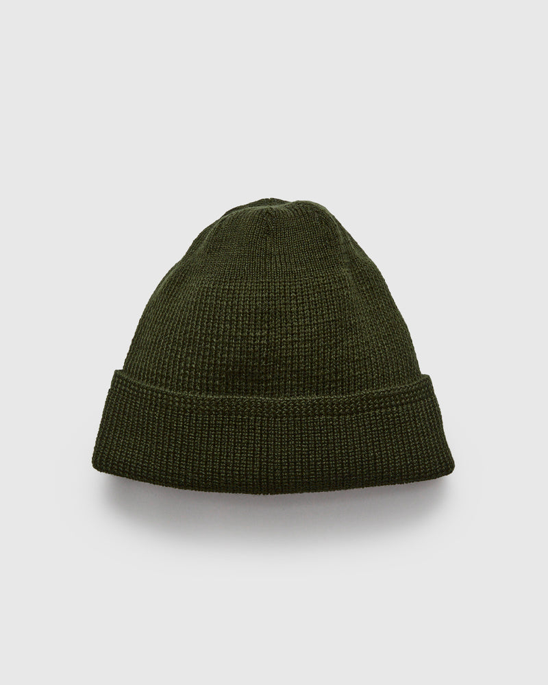 Wool Knit Watch Cap in Loden