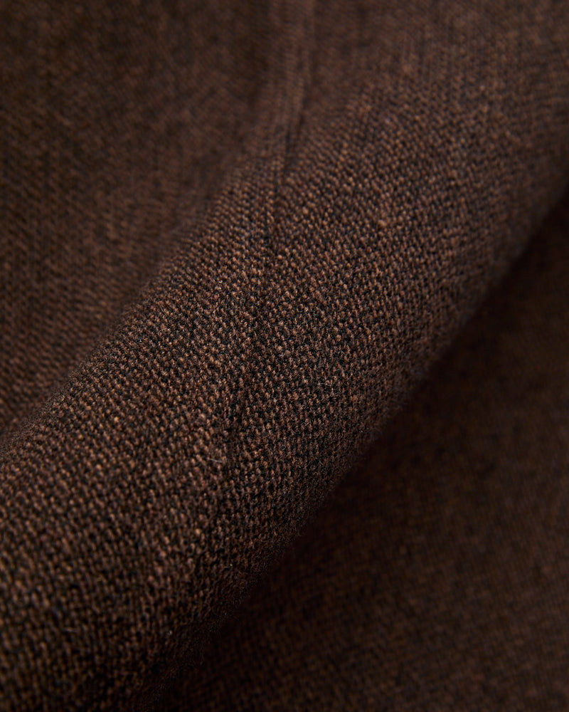 Bedford Jacket in Dark Brown Wool Poly Heavy Tweed