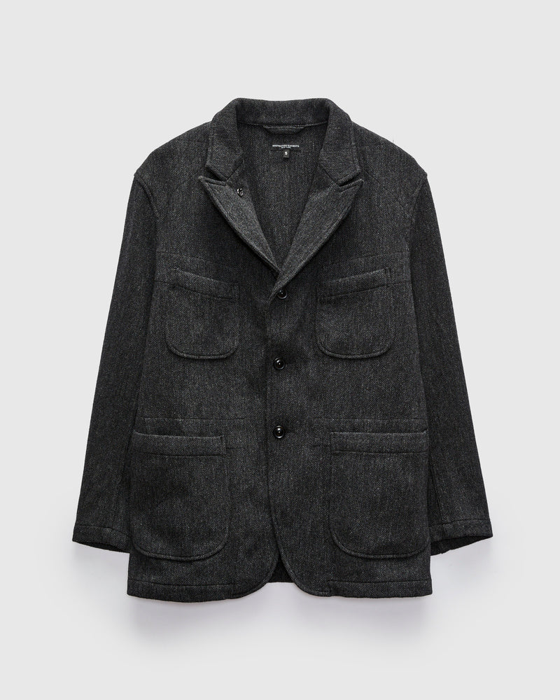 Bedford Jacket in Charcoal Wool Poly Heavy Tweed