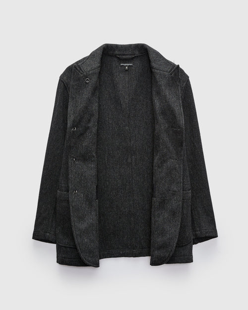 Bedford Jacket in Charcoal Wool Poly Heavy Tweed