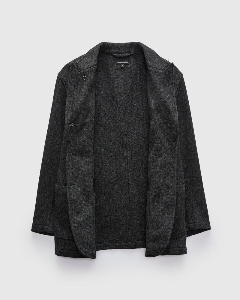 Bedford Jacket in Charcoal Wool Poly Heavy Tweed