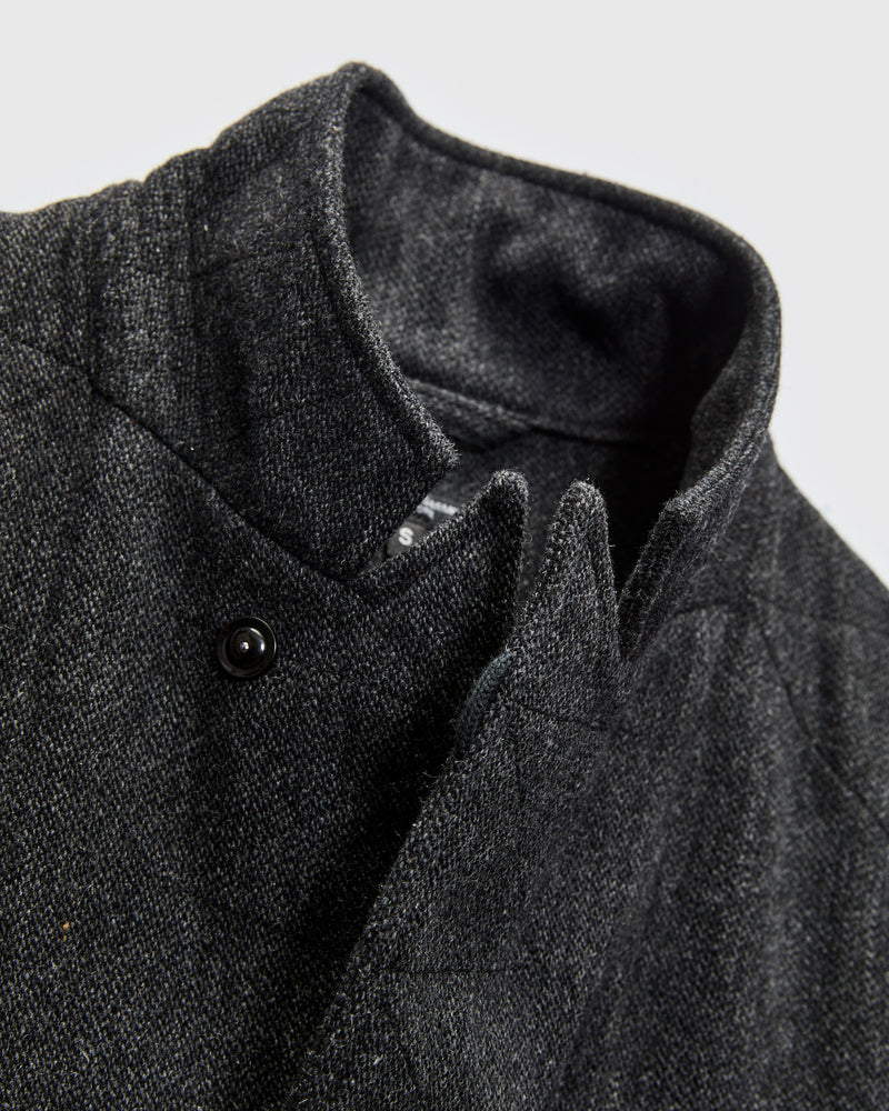 Bedford Jacket in Charcoal Wool Poly Heavy Tweed
