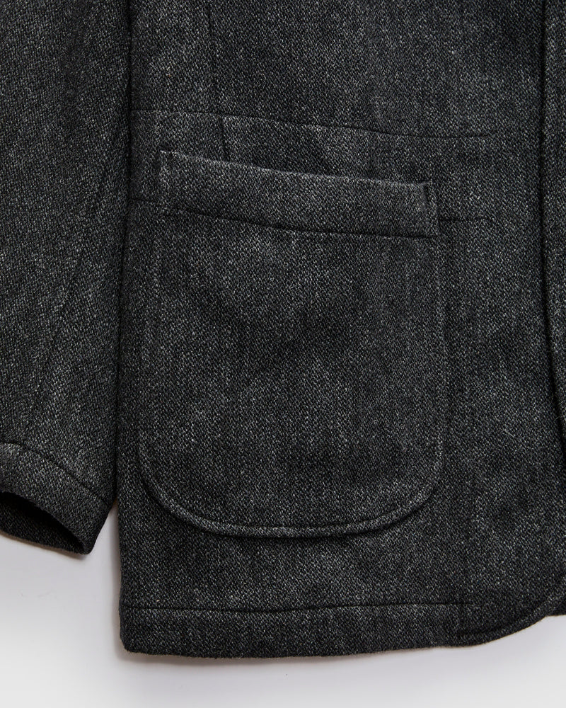 Bedford Jacket in Charcoal Wool Poly Heavy Tweed