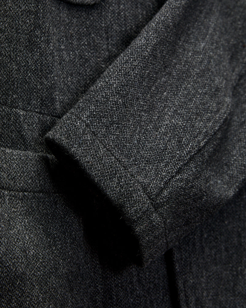 Bedford Jacket in Charcoal Wool Poly Heavy Tweed