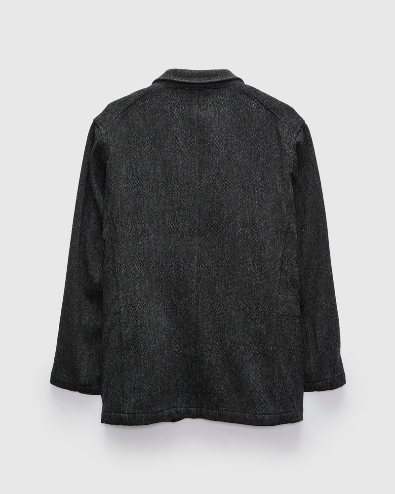 Bedford Jacket in Charcoal Wool Poly Heavy Tweed