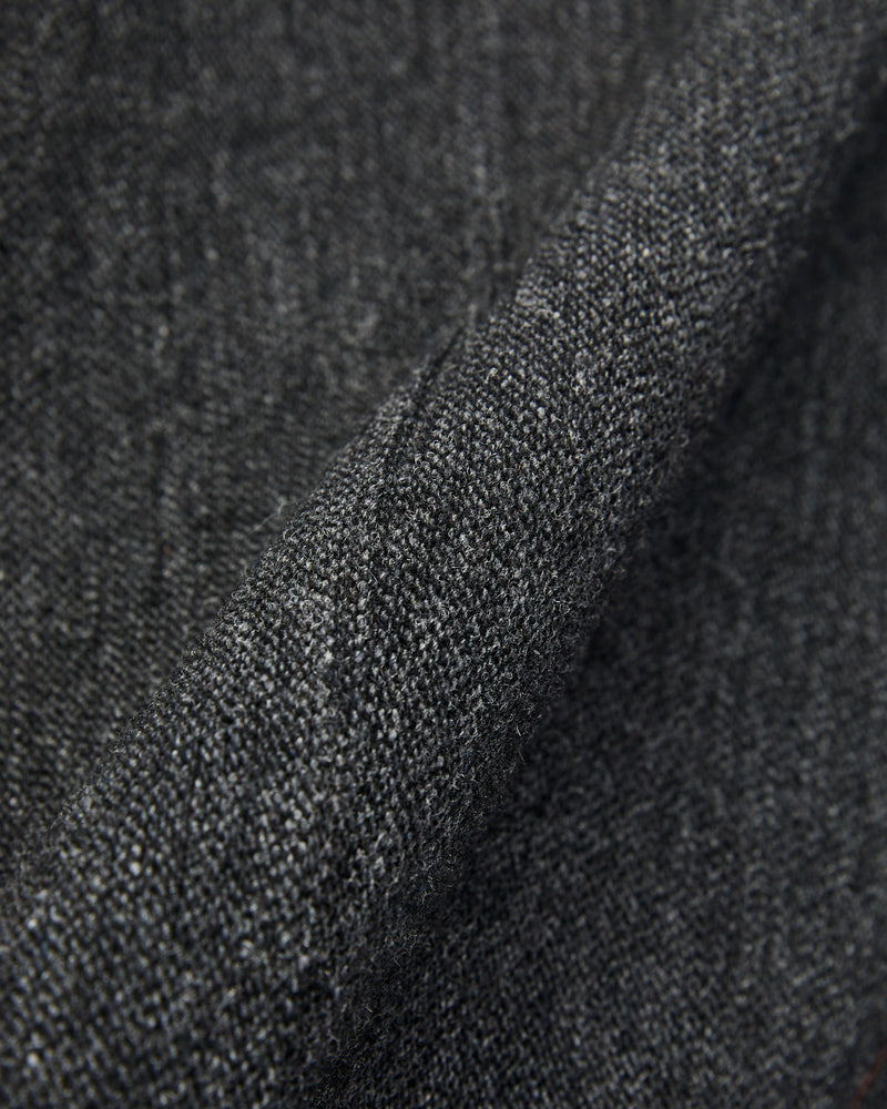 Bedford Jacket in Charcoal Wool Poly Heavy Tweed