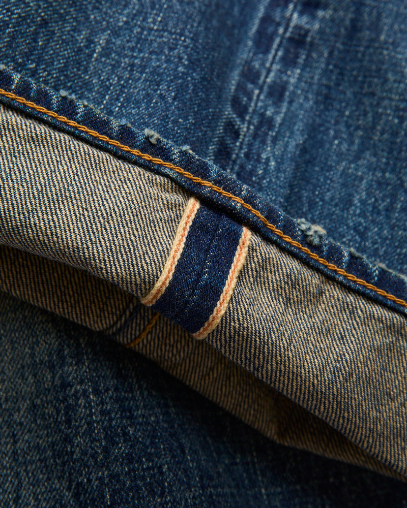 MG129 Sashiko Repair Selvedge Denim - Classic Straight Fit