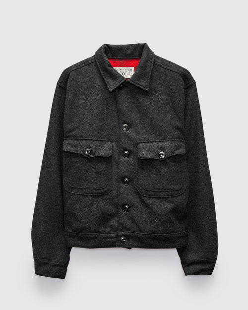 Grafton Jacket in Charcoal Black Wool