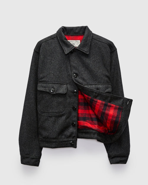 Grafton Jacket in Charcoal Black Wool