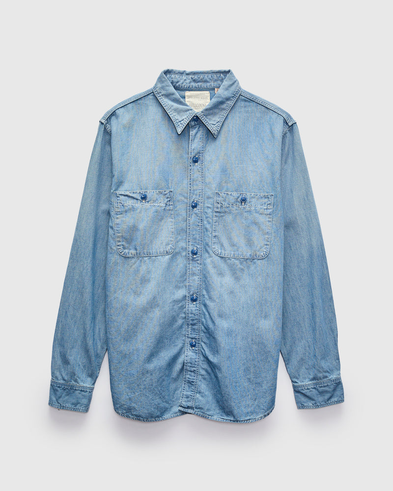 "Fade" Chambray Shirt in Washed Blue