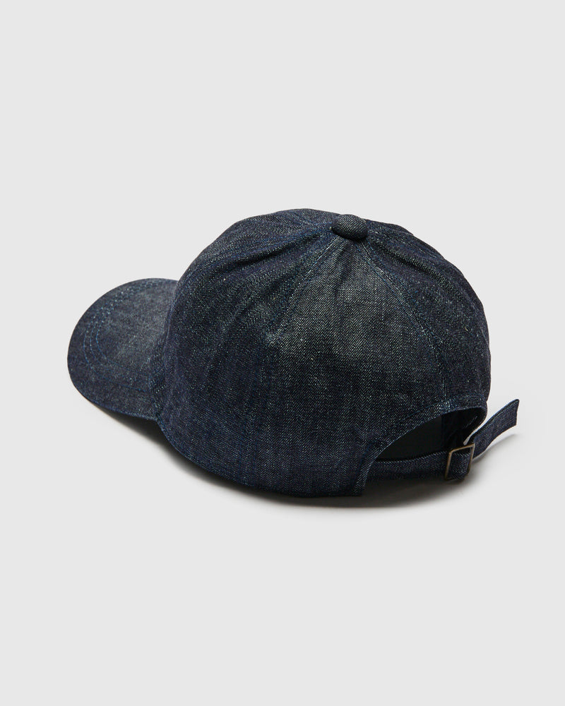 Bootleg Embroidery Denim Cap in Indigo Blue