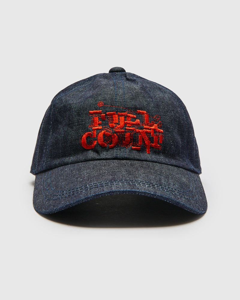 Bootleg Embroidery Denim Cap in Indigo Blue