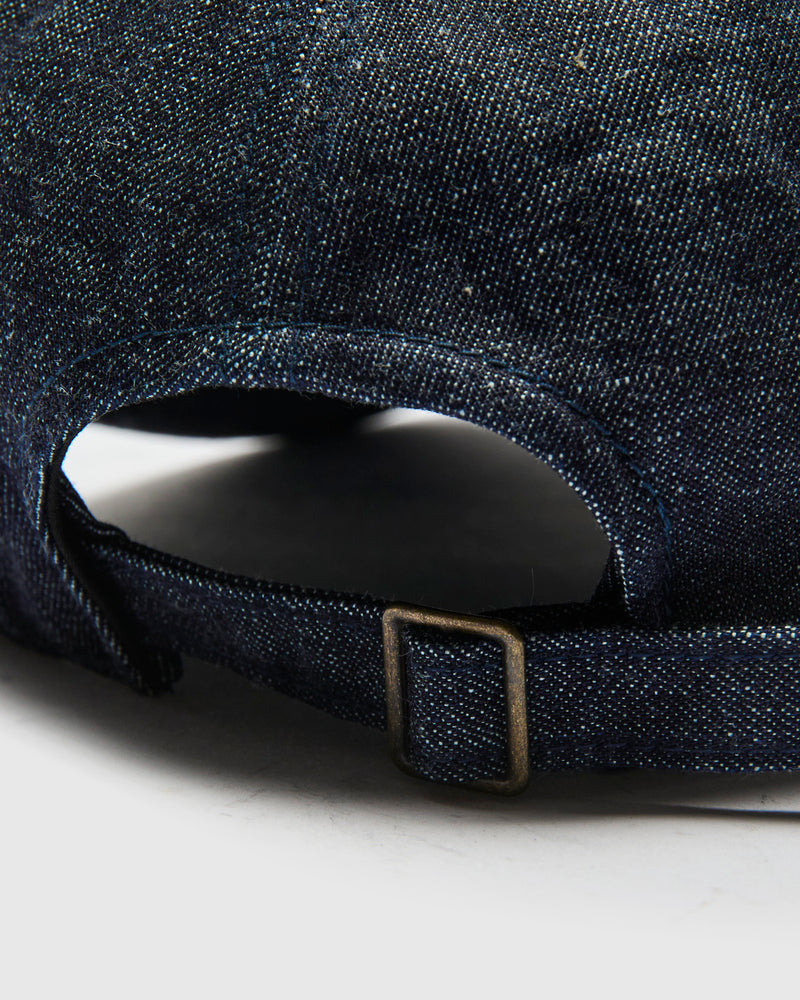 Bootleg Embroidery Denim Cap in Indigo Blue