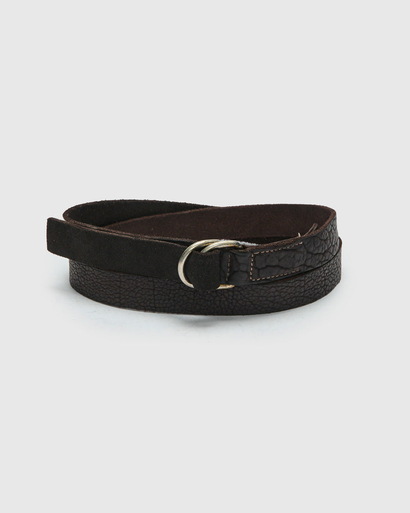 BLT17 Universal Belt in Dark Brown Full Grain Bison Leather