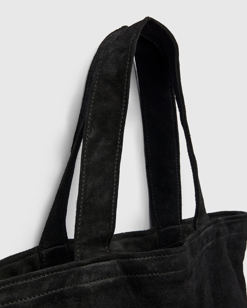 SH2 Shopper Tote Bag in Black Reverse Horse Leather