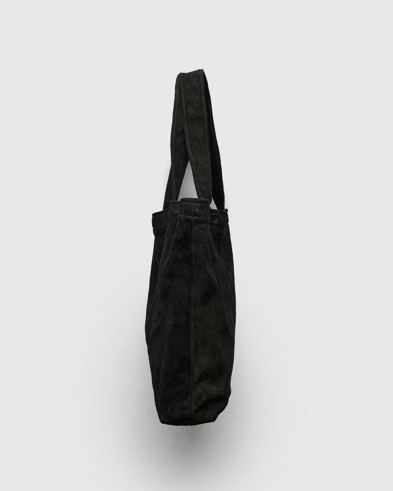 SH2 Shopper Tote Bag in Black Reverse Horse Leather