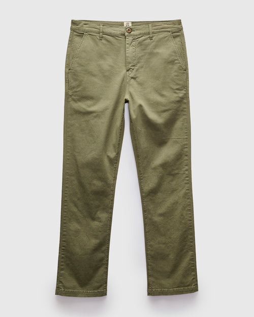 Pipe Straight Oxford Chino in Military Green