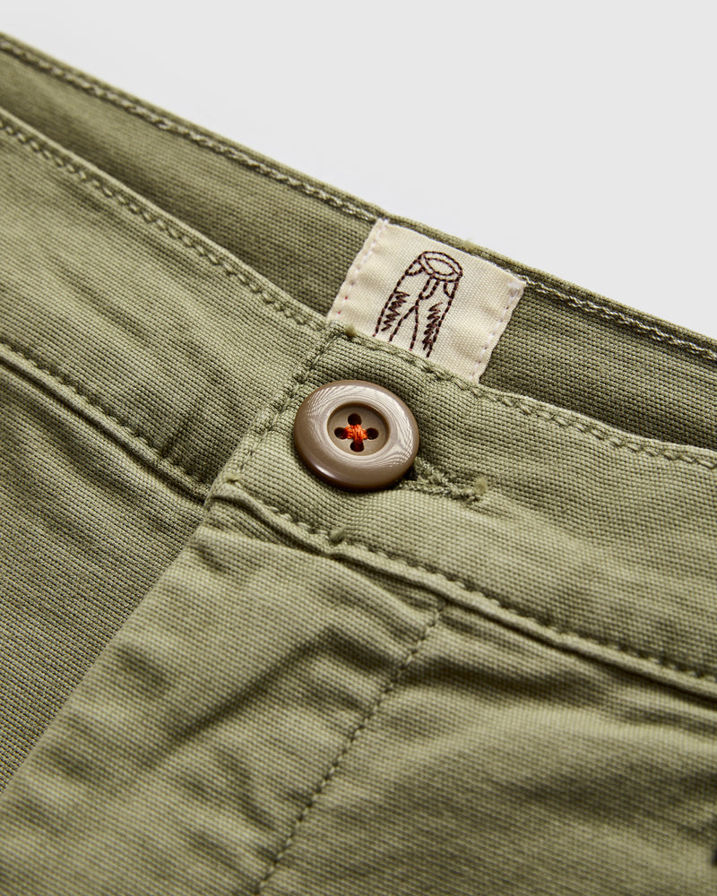 Pipe Straight Oxford Chino in Military Green