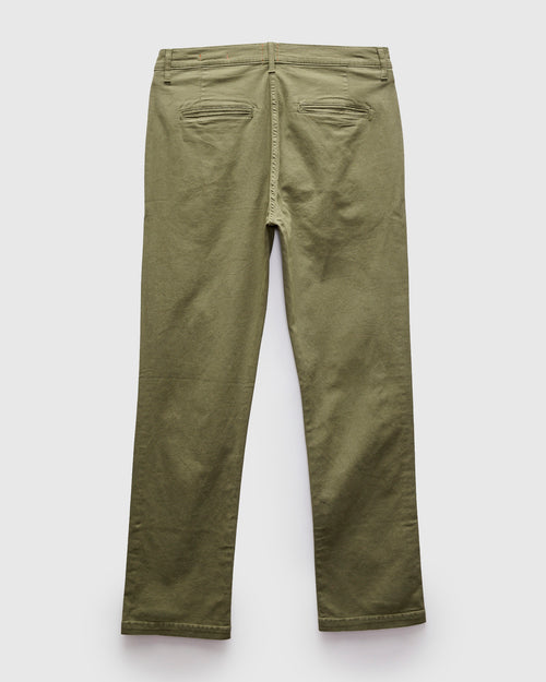 Pipe Straight Oxford Chino in Military Green