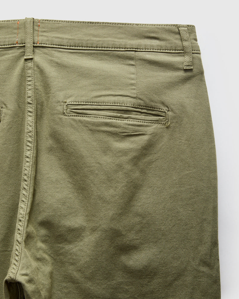 Pipe Straight Oxford Chino in Military Green