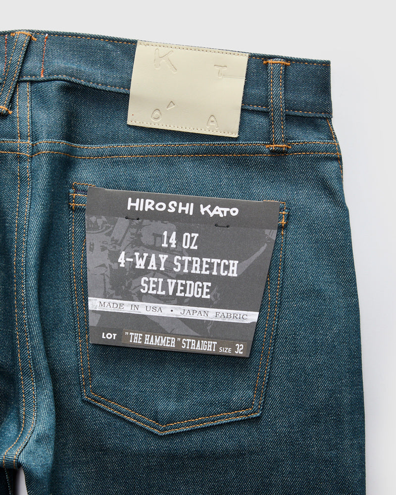 "Blue Raw" 14oz Indigo Stretch Selvedge Denim - Hammer Straight