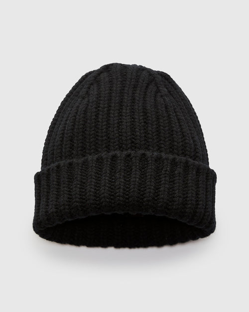 "Brain Freezer" Wool Beanie in Black