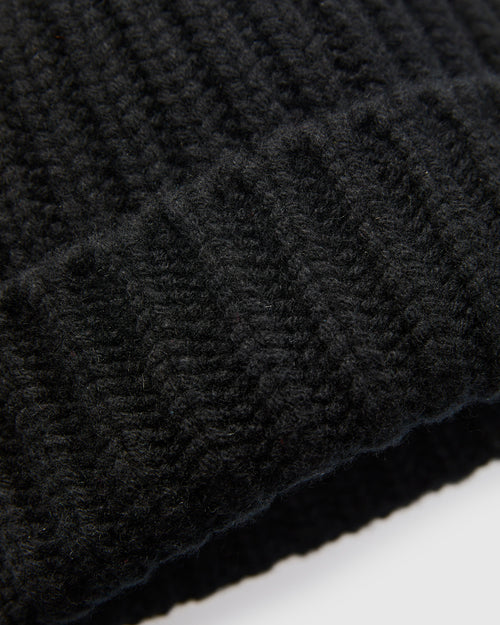 "Brain Freezer" Wool Beanie in Black