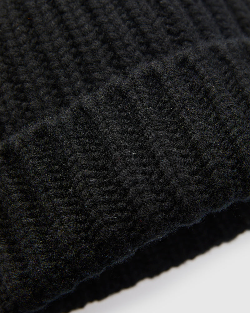 "Brain Freezer" Wool Beanie in Black