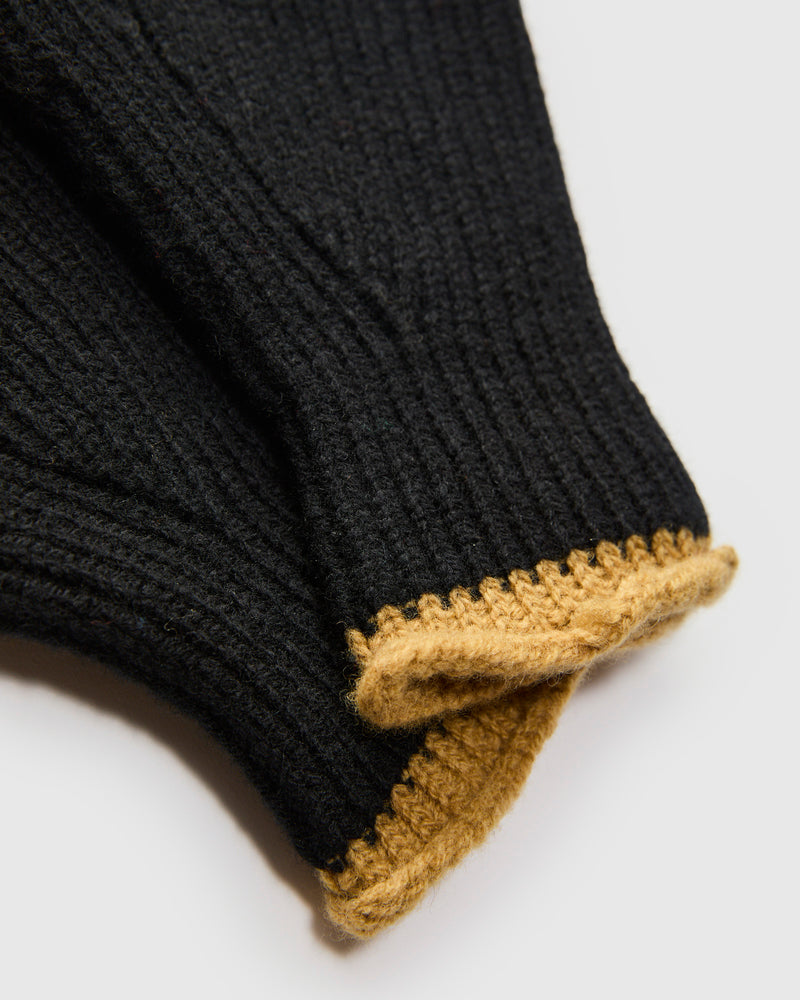 "Lost My Fingers" Wool Gloves in Black
