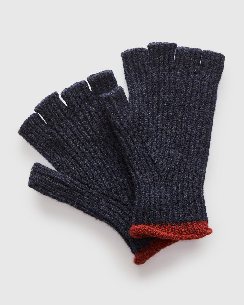 "Lost My Fingers" Wool Gloves in Indigo
