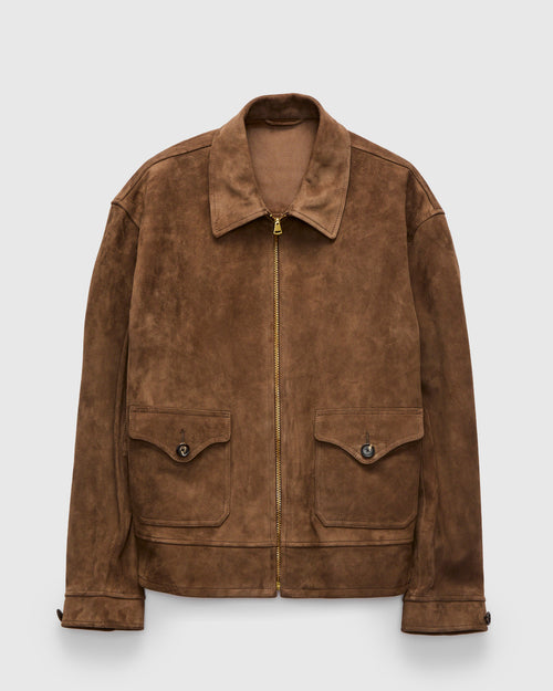 Goat Suede Sports Jacket in Mocha Brown