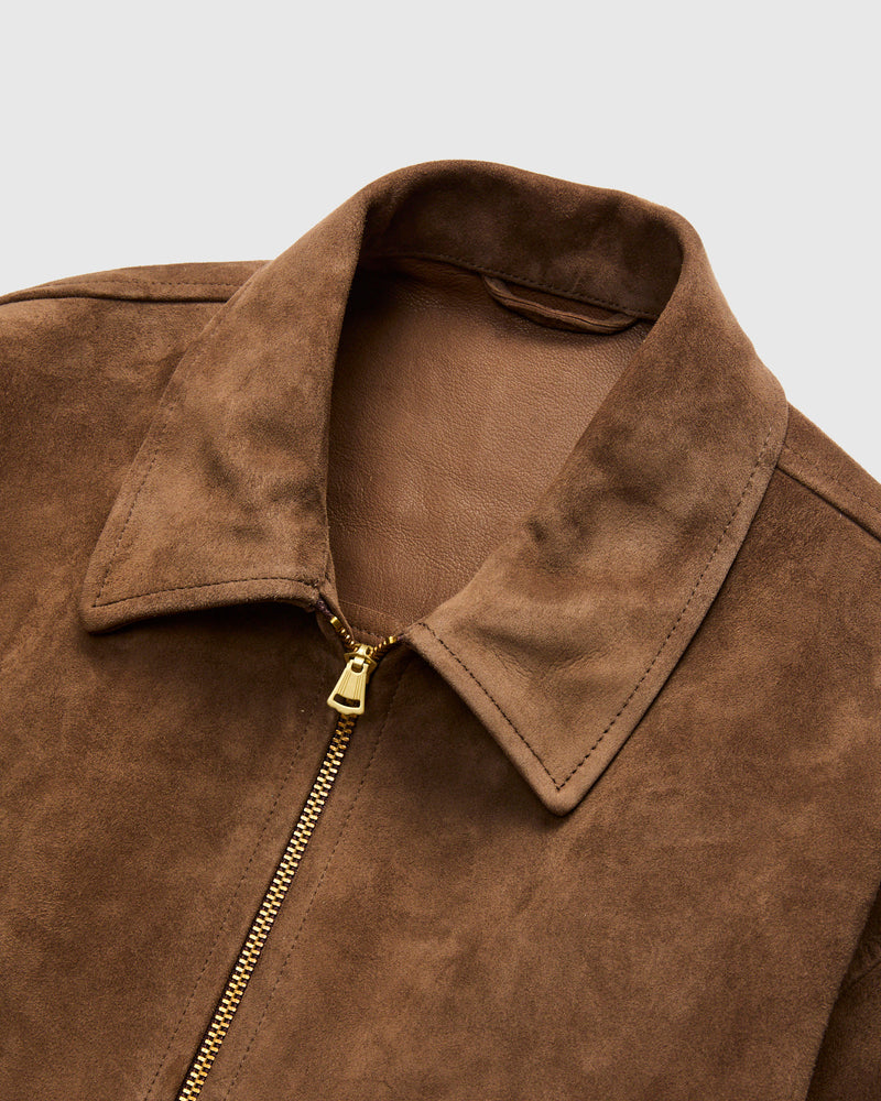 Goat Suede Sports Jacket in Mocha Brown