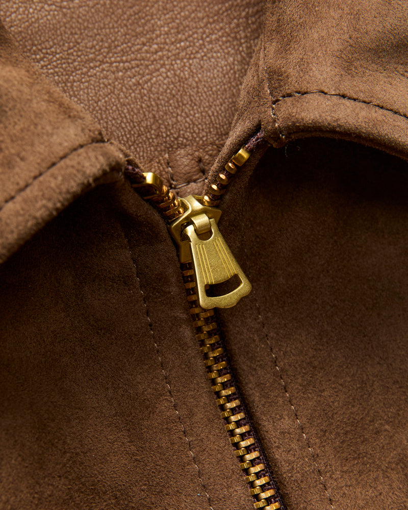 Goat Suede Sports Jacket in Mocha Brown