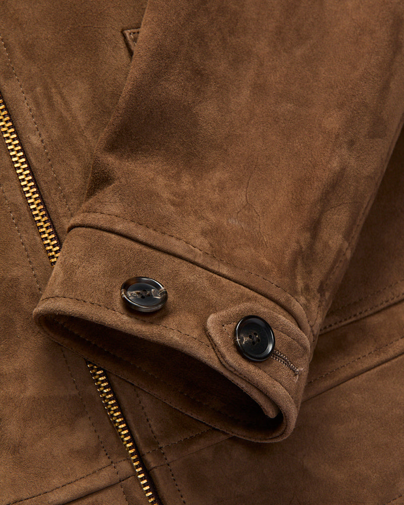 Goat Suede Sports Jacket in Mocha Brown