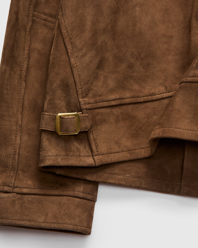 Goat Suede Sports Jacket in Mocha Brown