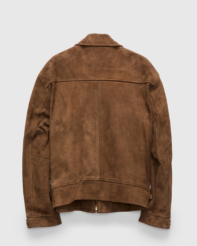 Goat Suede Sports Jacket in Mocha Brown