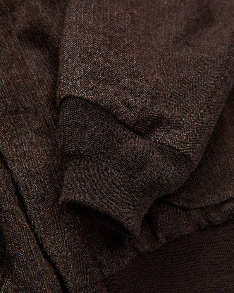 Wool Herringbone Flight Jacket in Top Brown