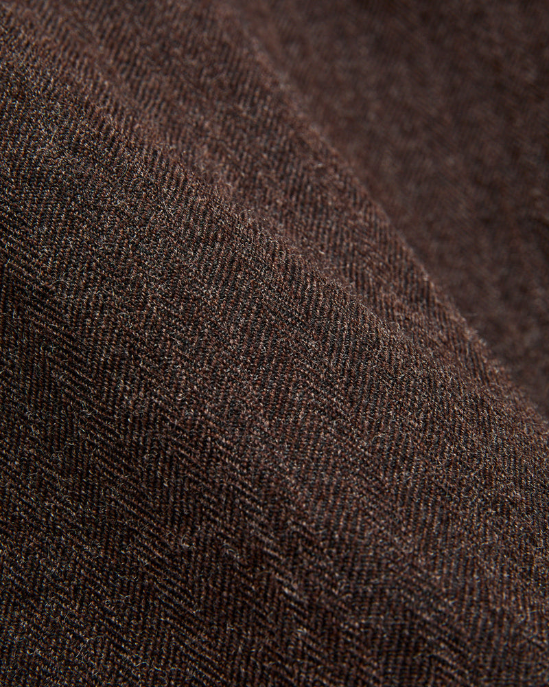 Wool Herringbone Flight Jacket in Top Brown