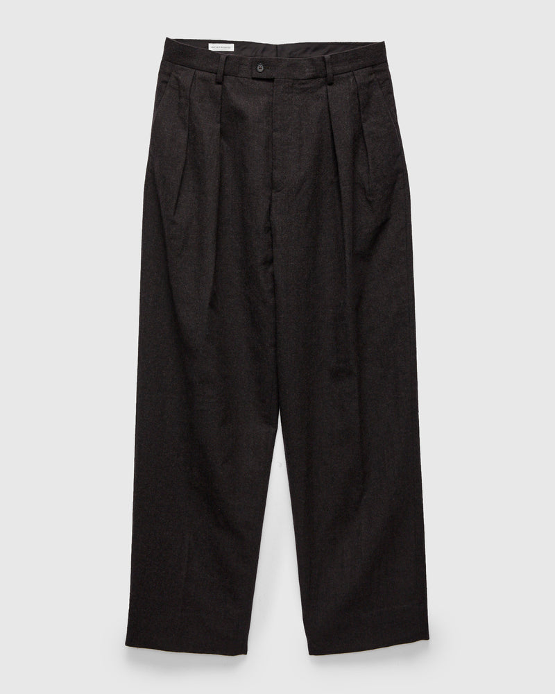 Wool Serge 2P Trousers in Top Brown