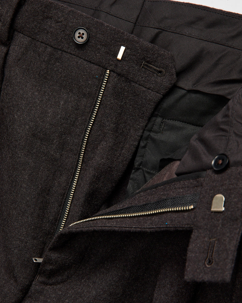 Wool Serge 2P Trousers in Top Brown